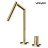 Bateria umywalkowa stojąca bez korka spustowego AVOLA BRUSHED GOLD
