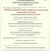 Deska elewacyjna TABULO Certyfikaty