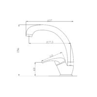 Sink mixer with F spout Nemezja Technical drawing