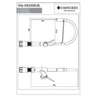 VITA VI6350BLBL - Sink mixer, black, black Technical drawings