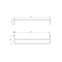 SILIA Towel hanger, double - wall-mounted Technical drawings