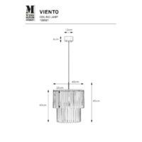 VIENTO Pendant 1L Matt Black Rysunki techniczne