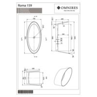 ROMA ROMA159BP - Freestanding bath marble+, 159 x 72 cm, glossy white Technical drawings
