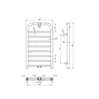 SILIA - Grzejnik łazienkowy - wysokość 85 cm - złoty mat - AGI_RG31 Rysunki techniczne