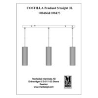 COSTILLA Pendant Straight 3L Dark Grey Instrukcje
