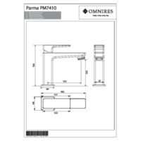PARMA PM7410CR - Basin mixer, chrome Dibujos tecnicos