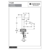 Y Y1220BL - Bidet mixer, black Technical drawings