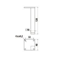 Furniture leg NS45 Technical drawings