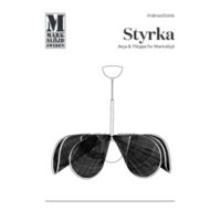 STYRKA Pendant 1L 63cm Beige/ Antique Brass/Amber Instrukcje