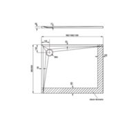 Brodzik akrylowy prostokątny 120x90 cm Rysunki techniczne