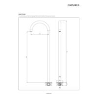 Y  |  floor-standing bath spout, brushed gold Technical drawings