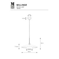 MILLINGE Pendant 1L Matt Black Rysunki techniczne
