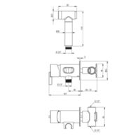 SILIA Bidet tap, concealed, with bidetta hand shower Technical drawings