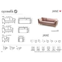 Narożnik Jane z szezlongiem Rysunki techniczne