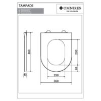 TAMPA TAMPADEBP - Soft-close toilet seat, glossy white Technical drawings