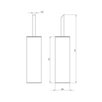 SILIA Toilet brush, freestanding Technical drawings