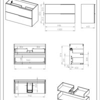 UNIT SOHO 100 2DR NAVY BLUE MATT Technical drawings