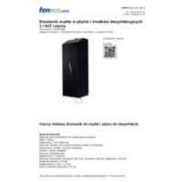 Liquid soap and disinfectant dispenser 1 l HIT black Catalogs