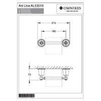 AL53510GL - uchwyt na papier toaletowy, złoty Rysunki techniczne