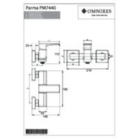 PARMA PM7440CR - Shower mixer, chrome Dessins techniques