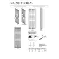 AG Spa Collection Square Bathroom Radiator Technical drawings