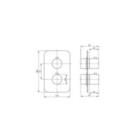 THERM - External element, for thermostatic BOX - chrome Technical drawings