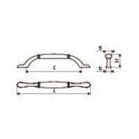 Furniture handle UR49 Technical drawings