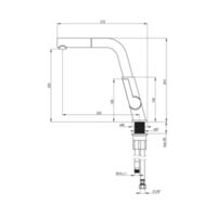 SILIA Küchenarmatur, mit herausziehbarem Auslauf Technische Zeichnungen