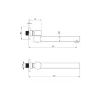 ARNIKA - Concealed shower set, with bath spout - brushed gold Technical drawings