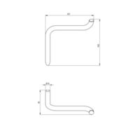 SILIA un porte papier-toillette, mur Finition: chrome Matériel: cuivr Technical drawings