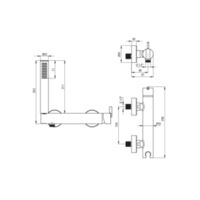 SILIA Shower mixer, with shower set Technical drawings