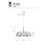 STYRKA Pendant 1L 75cm Black/Smoke Rysunki techniczne