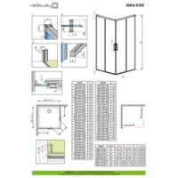 Shower enclosures Idea 8 / Idea KDD Technische Zeichnungen