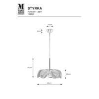 STYRKA Pendant 1L 63cm Black/Smoke Rysunki techniczne