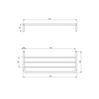 SILIA - Shelf, ribbed Technical drawings