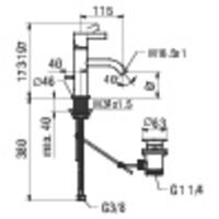 KARTELL LAUFEN Basin mixer, projection 115 mm Technical drawings