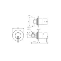 SILIA Shower mixer, concealed, without shower switch Technical drawings