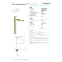 SILIA Bateria umywalkowa wysoka Zasoby pomocnicze