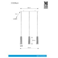 COSTILLA Pendant Straight 3L Dark Grey Rysunki techniczne