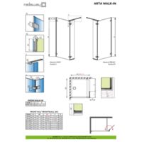 Shower enclosure Arta Walk-in Technical drawings