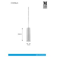 COSTILLA Pendant 1L White Technical drawings