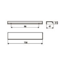 Furniture handle UA116 Technical drawings