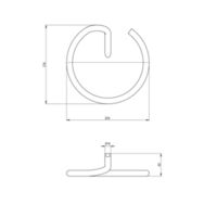 SILIA Towel hanger, wall-mounted - round Technical drawings