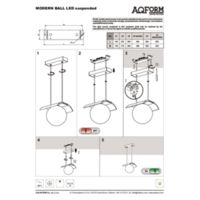 MODERN BALL WP x2 LED suspended Instructions