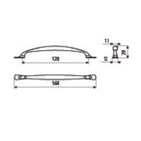 Uchwyt meblowy UN31 Rysunki techniczne