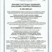 MOZALIT – tynk mozaikowy (drobnozarnisty) Certyfikaty