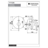 Y Y1235GL - Shower/bath mixer for concealed installation, gold Technical drawings
