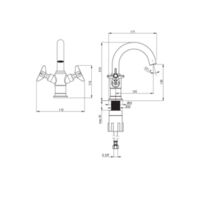 TEMISTO - Washbasin tap - chrome - BQT_020D Technical drawings