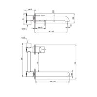 SILIA Bateria umywalkowa podtynkowa Rysunki techniczne