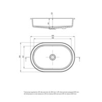SILIA Granite washbasin, undermount/inset Technical drawings